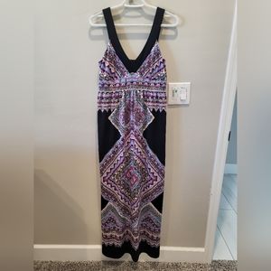 INC International Concepts Maxi Dress Purple Black